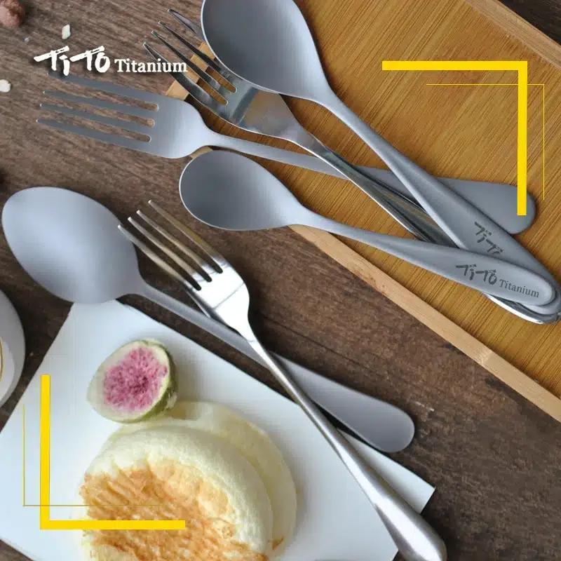 TiTo Titanium Spork and Spoon Ultra-light Cutlery